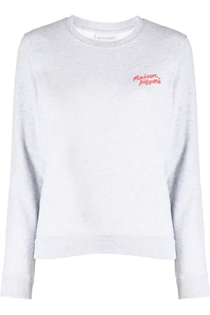 Maison Kitsuné Logo-embroidered cotton sweatshirt