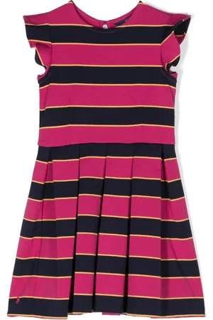 Ralph Lauren Striped pleat-detail dress