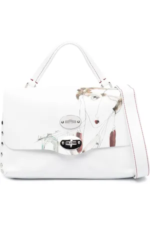 Zanellato Postina graphic-print leather tote bag
