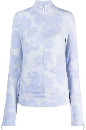 STINE GOYA Floral-appliqué zip-up sweatshirt