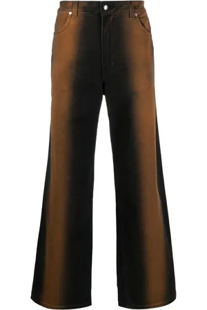 ECKHAUS LATTA Bleached wide-leg jeans