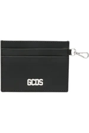 GCDS Comma logo-plaque leather cardholder