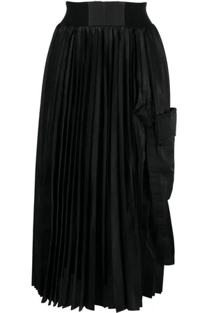 SACAI High-waisted pleated midi skirt