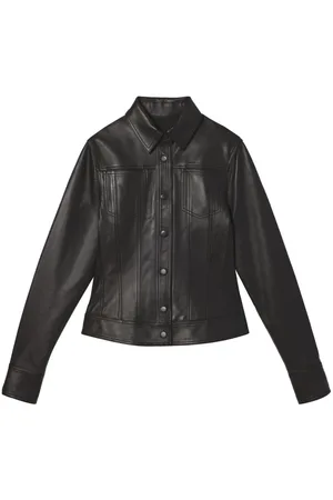 Proenza Schouler Leather classic-collar fitted jacket