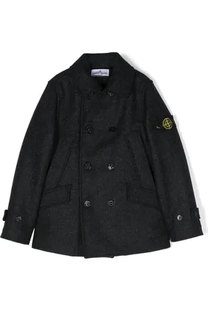 Stone Island Compass-patch double-breasted coat