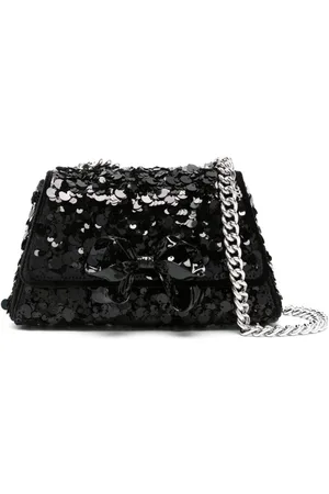Self-Portrait Mini Bow sequin-embellished bag