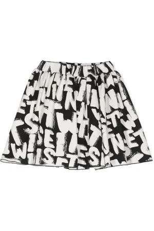 Twin-Set Logo-print flared skirt