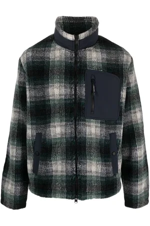 Woolrich Plaid-check zip-up fleece jacket
