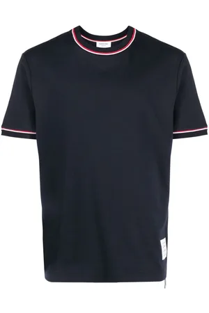 Thom Browne Stripe-trim short-sleeve T-shirt
