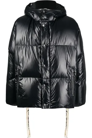 Khrisjoy Logo-tape detail hooded padded jacket