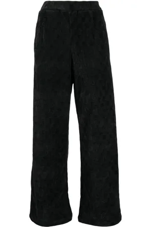tout a coup Checkerboard-knit high-waisted trousers