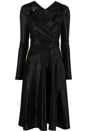 TALBOT RUNHOF Metallic-voile midi dress
