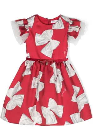 MONNALISA Bow-print A-line dress