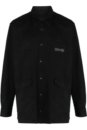 GCDS Logo-patch cotton shirt