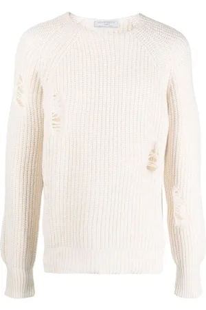SOCIÉTÉ ANONYME Ripped-detailing waffle-knit jumper
