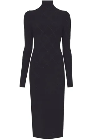 Proenza Schouler Pointelle Diamonds-knit high-neck midi dress