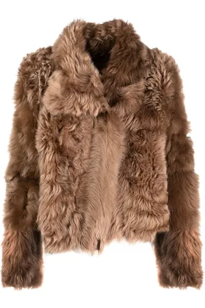 YVES SALOMON Shearling stand up-collar jacket
