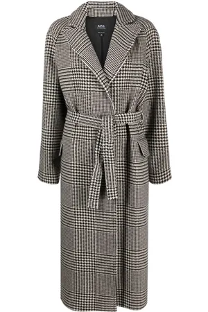 A.P.C. Belted houndstooth coat