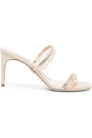 RENE CAOVILLA 75mm crystal-embellished leather mules