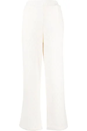 tout a coup Checkerboard-knit high-waisted trousers