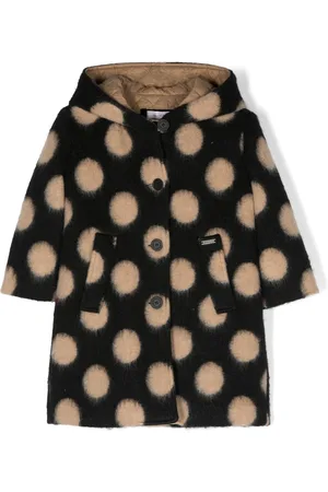 MONNALISA Bold polka dot-print buttoned coat