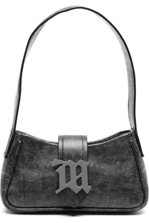 MISBHV Cracked-effect leather shoulder bag