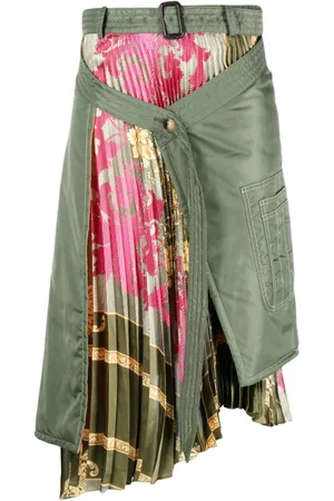 Andersson Bell Floral-print draped midi skirt
