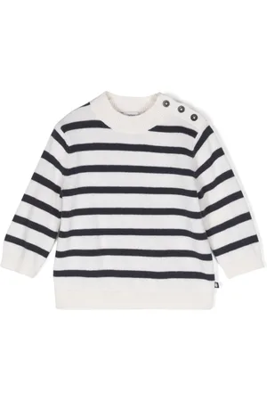 Petit Bateau Buttoned striped jumper