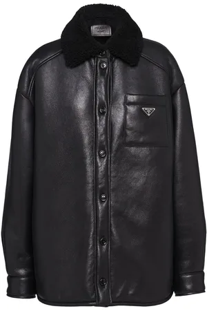 Prada Shearling collar button-up jacket