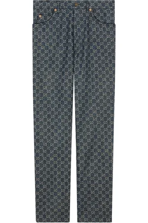 Gucci Black & Off-White GG Monogram Jeans Gucci