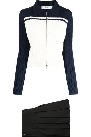 B+AB Cable-knit pleated skirt set