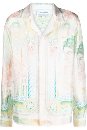 Casablanca Cuban-collar silk shirt