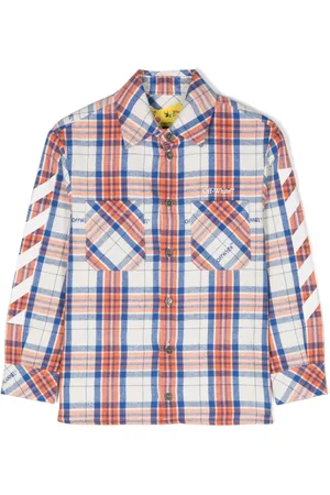 OFF-WHITE Logo-embroidered checked flannel shirt