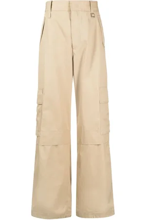 WOOYOUNGMI Logo-plaque cotton wide-leg trousers