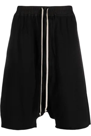 Rick Owens Organic cotton drop-crotch track shorts
