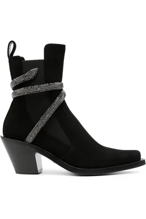 RENE CAOVILLA 80mm crystal-embellished suede ankle boots