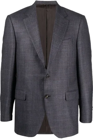 CANALI Single-breasted plaid blazer