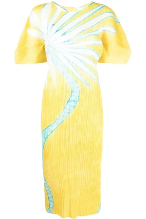 PLEATS PLEASE ISSEY MIYAKE Floral-print pleated midi dress