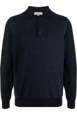 CANALI Long-sleeved wool polo shirt