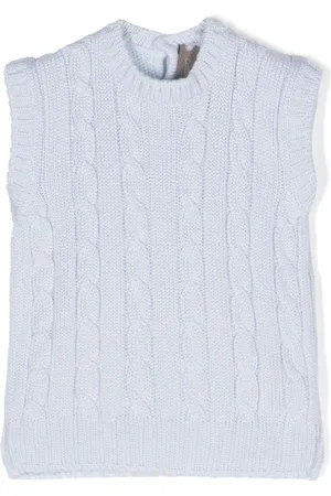 LITTLE BEAR Cable-knit virgin wool top