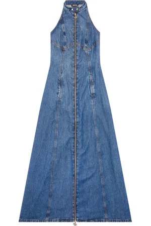 Vestido largo de mezclilla  Denim frocks, Denim fashion, Stylish dresses