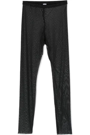 MONNALISA Rhinestone-embellished semi-sheer leggings