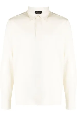 BRIONI Long-sleeved cotton polo shirt