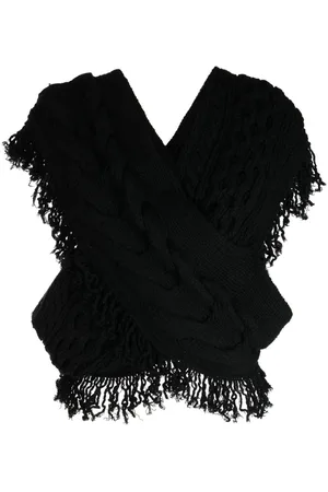 Muller Of Yoshiokubo Fringed cable-knit top