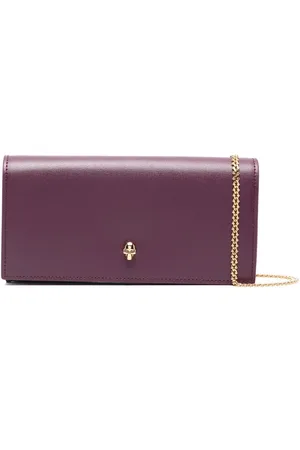 Alexander McQueen Skull leather wallet-on-chain
