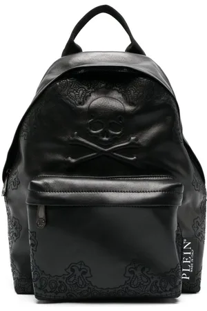 Philipp Plein Paisley-embroidered leather backpack