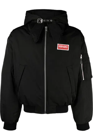 Kenzo Logo-patch zip-up hooded jacket