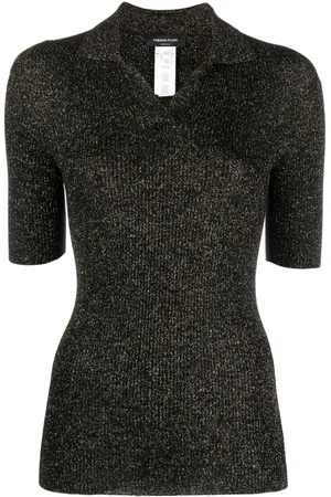 Fabiana Filippi Short-sleeved glitter polo shirt