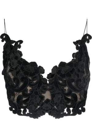 ZIMMERMANN Sensory embroidered-velvet bustier top