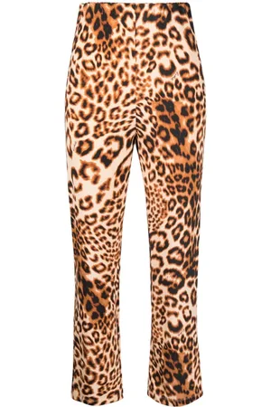 Leopard-printed mid-rise leggings in brown - Junya Watanabe